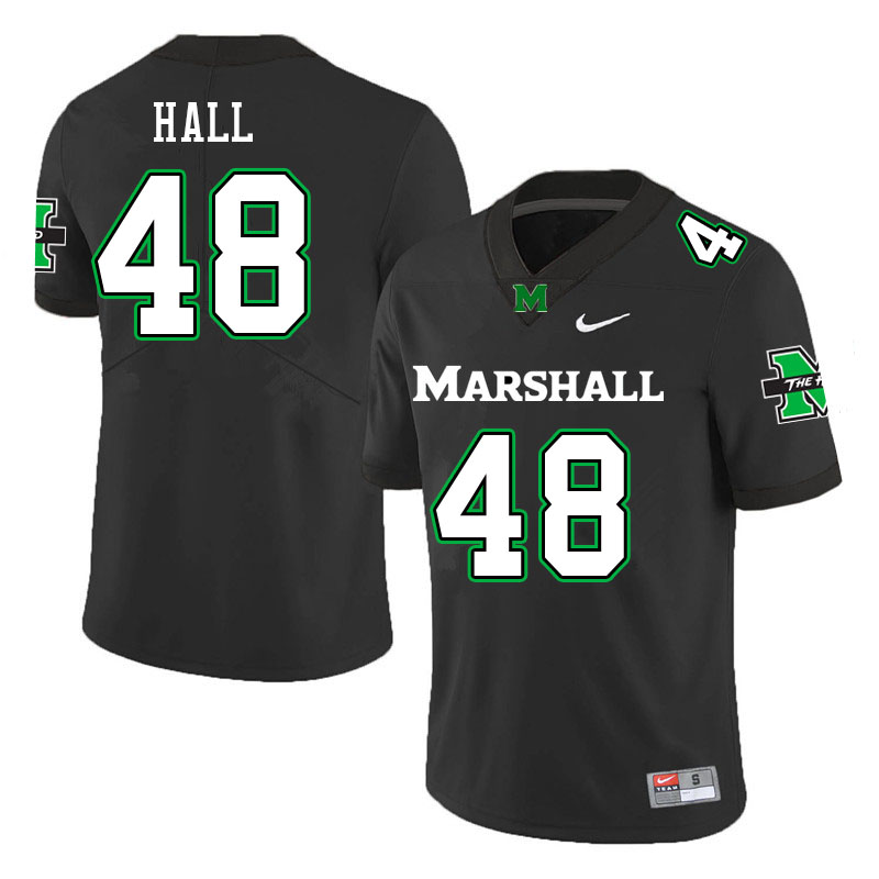 Men #48 Jayven Hall Marshall Thundering Herd College Football Jerseys Stitched Sale-Black